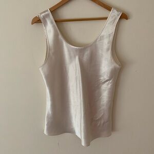 Vantage Chic Satin Tank Top in Cream